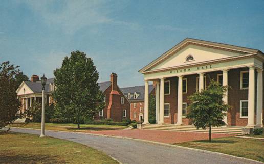 At one point, a paved driveway accessible to automobiles passed in front of the buildings, but was replaced in the late 20th century by a pedestrian-only brick promenade.
