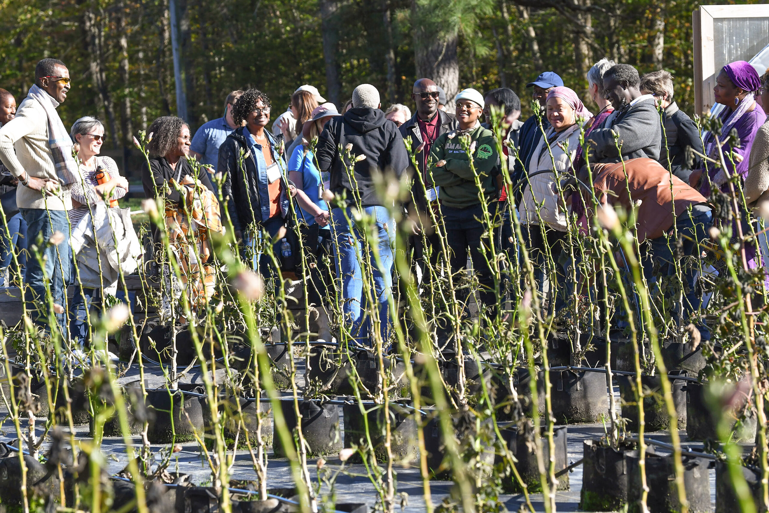 Small Farm Conference attendees visit Tawallah Farm in Somerset County.