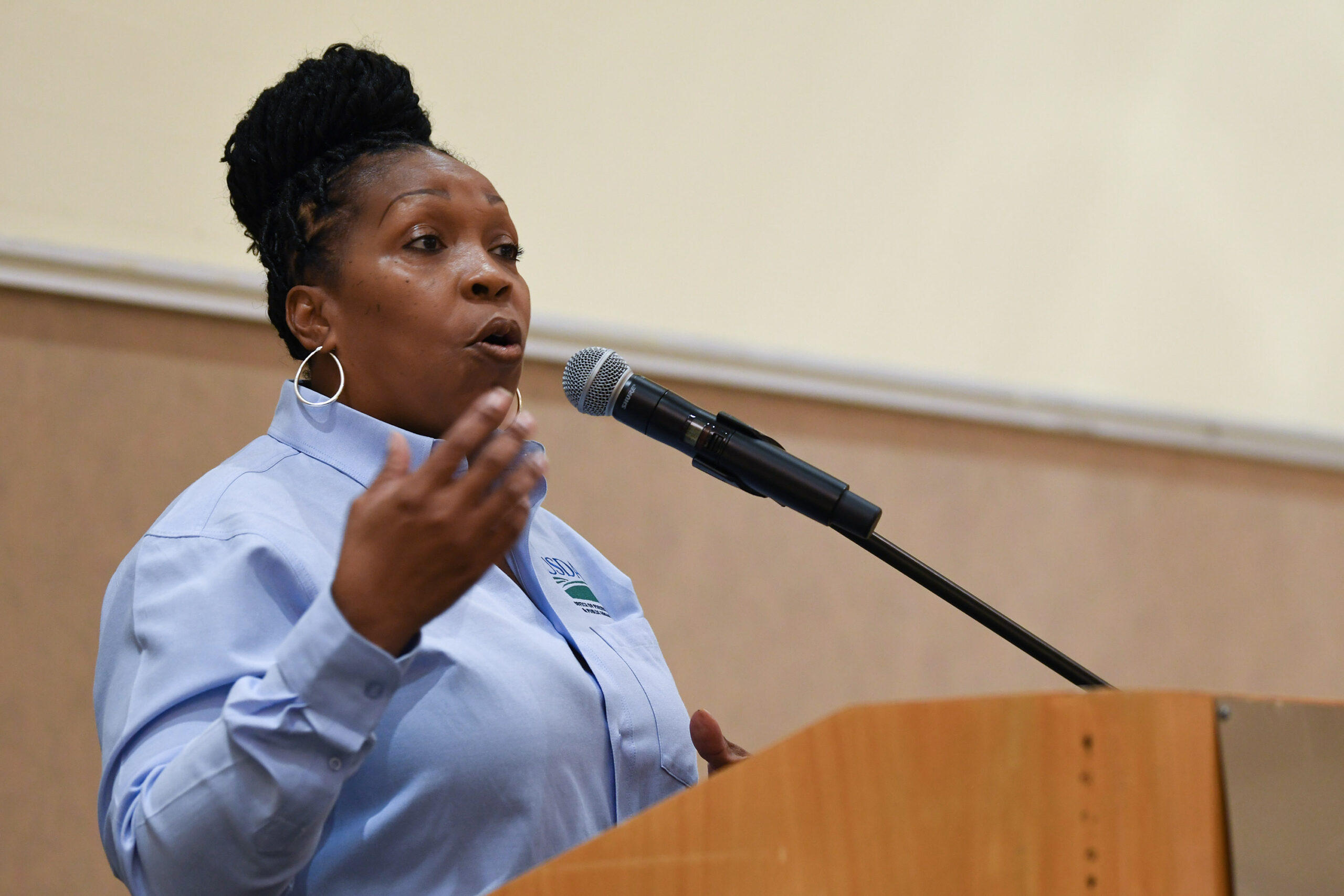 A USDA representative speaks at Small Farm Conference 2022.