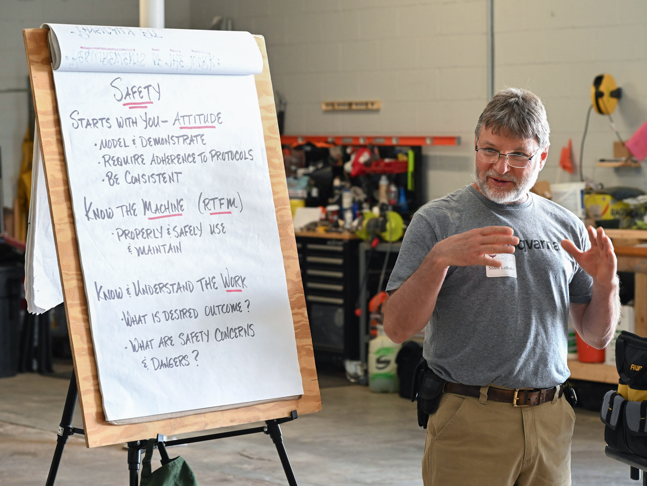 Shane LaBrake holds a class about Small Engine Repairs at the University of Maryland Eastern Shore.