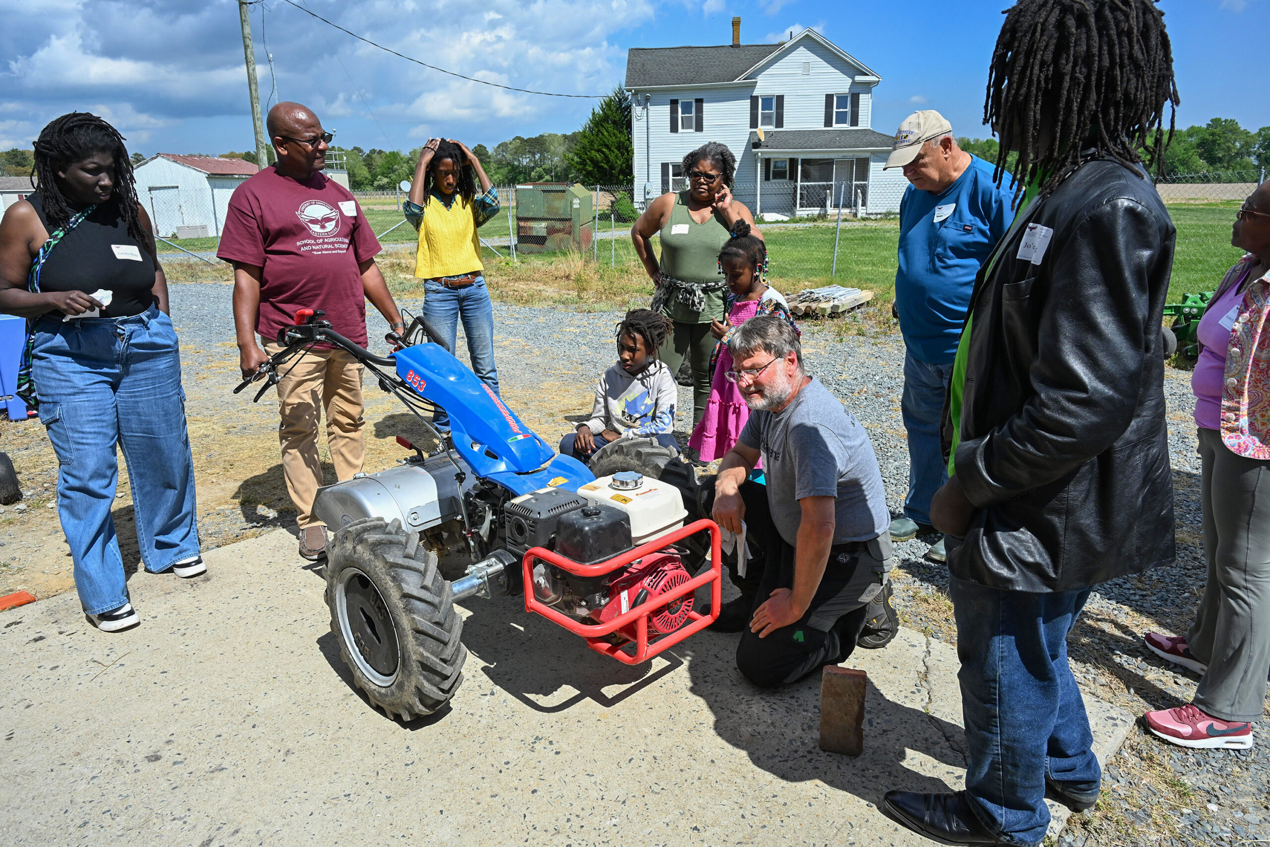 Shane LaBrake holds a class about Small Engine Repairs at the University of Maryland Eastern Shore.