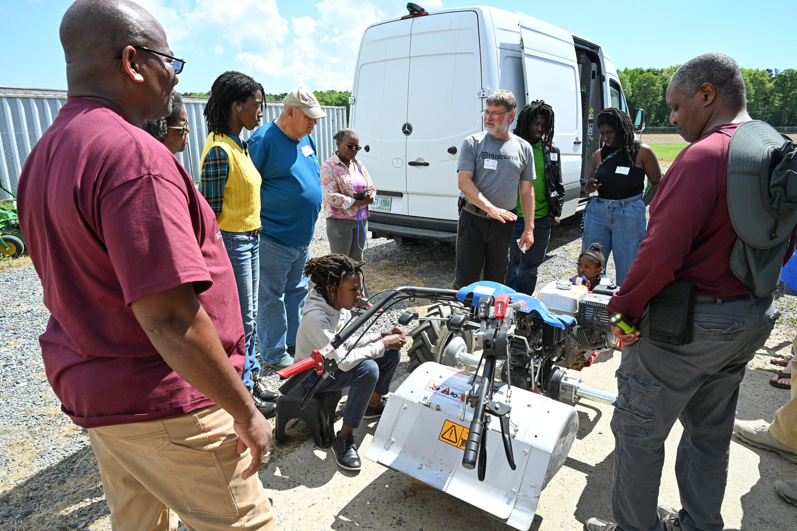 Shane LaBrake holds a class about Small Engine Repairs at the University of Maryland Eastern Shore