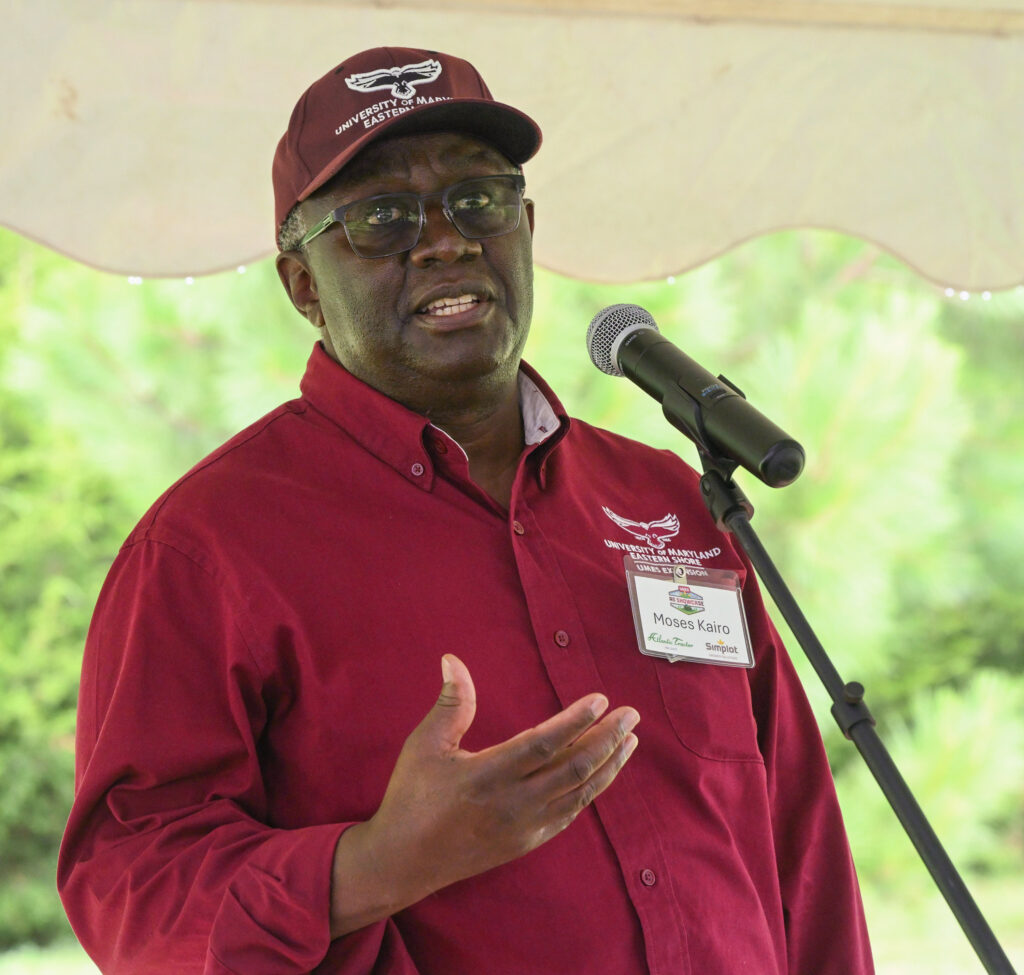 School of Agricultural and Natural Sciences Dean Dr. Moses Kairo speaks at 4th annual Ag Showcase.