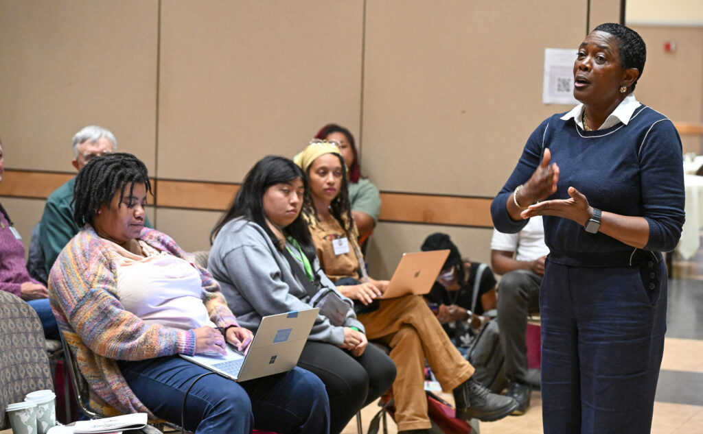 Alternative Crop specialist Dr. Nadine Burton speaks at 21st Small Farm Conference.