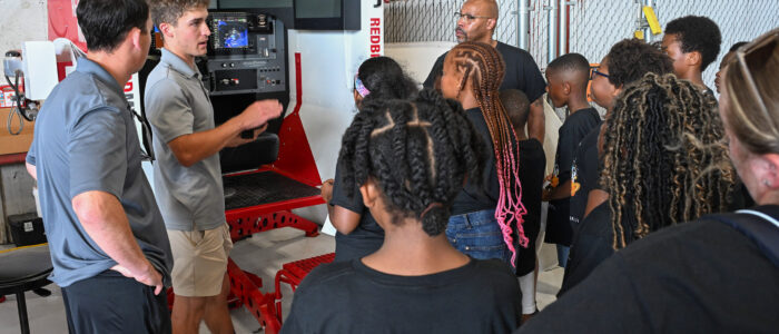 Horizons Delmarva summer campers tour Salisbury Airport during science program hosted by UMES Extension.