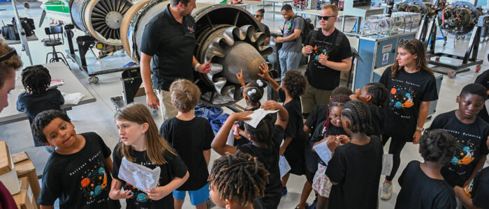 Horizons Delmarva summer campers tour Salisbury Airport during science program hosted by UMES Extension.