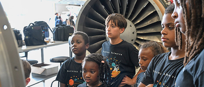 Horizons Delmarva summer campers tour Salisbury Airport during science program hosted by UMES Extension.