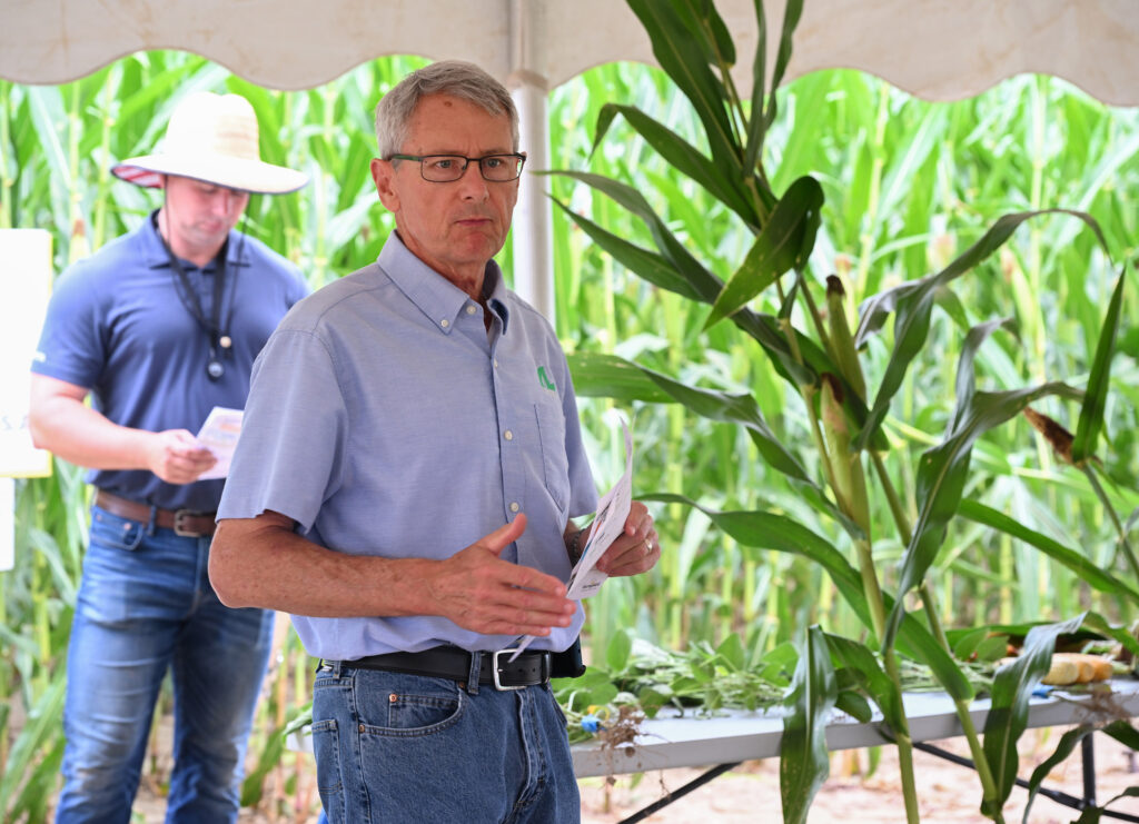 An AgroLiquid representative speaks at the 2025 Ag Showcase.