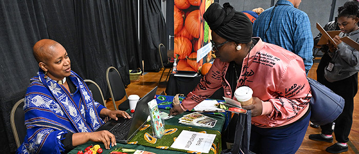 TGD-SMALLFARMS-102425-1159 Attendees check out the vendors at the 22nd annual Small Farm Conference.