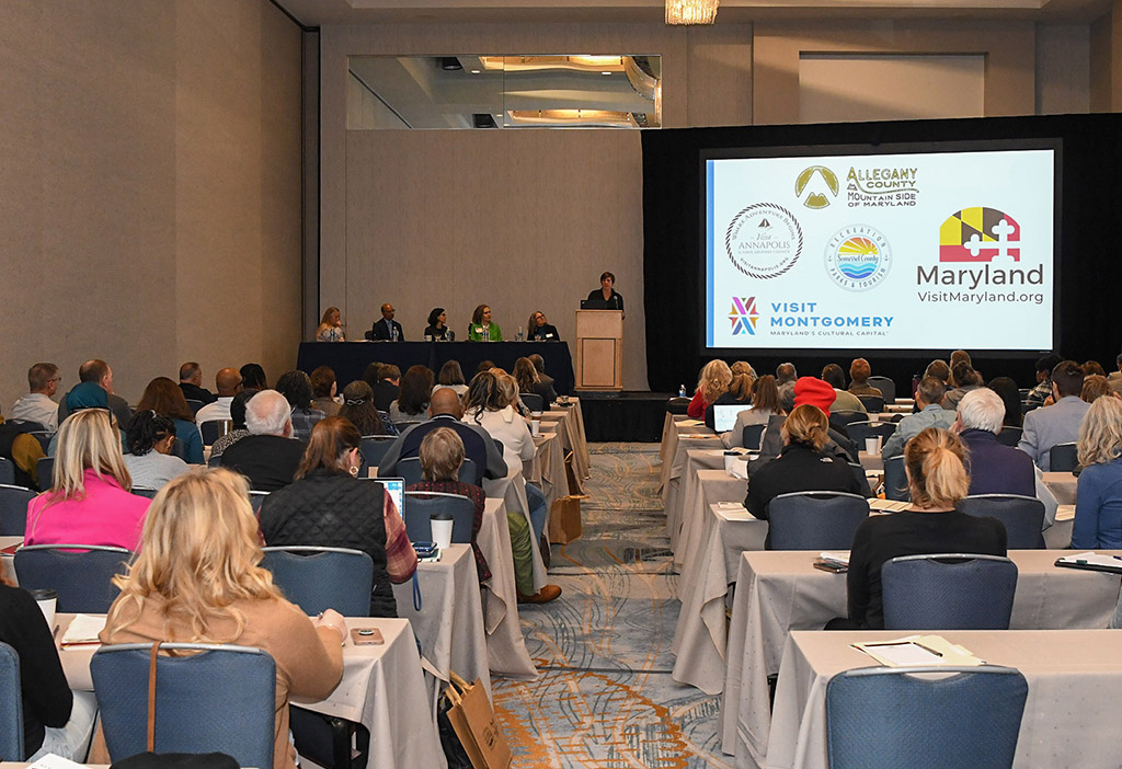 Attendees listen to a presentation during the 2023 Agritourism Conference.