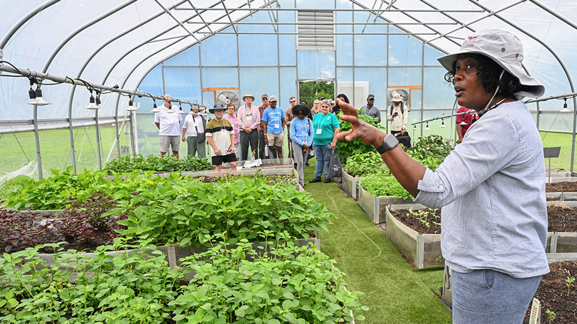 TGD-agshowcase-1390 UMES Extension Alternative Crop specialist Dr. Nadine Burton speaks to Ag Showcase attendees.