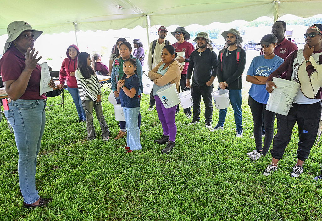 UMES Extension Alternative Crop Specialist Dr. Nadine Burton goes over the rules before the 6th annual Aronia Berry Festival and Contest at UMES farm.