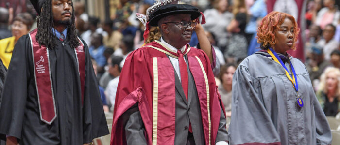 School of Agricultural and Natural Sciences Dean Dr. Moses T. Kairo at the University of Maryland Eastern Shore spring graduation.