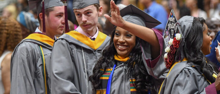 University of Maryland Eastern Shore graduates celebrate at spring 2025 commencement.