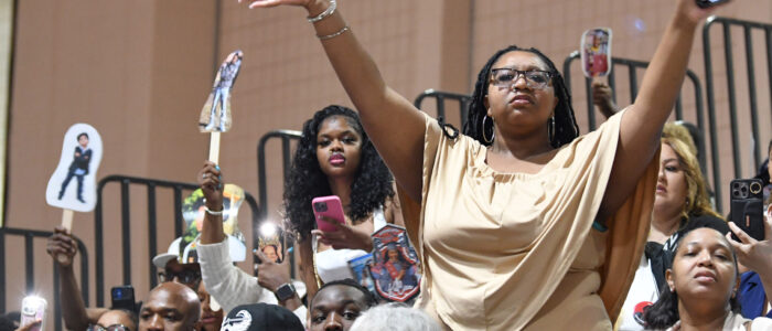 Families and friends cheer graduates at University of Maryland Eastern Shore spring 2025 commencement.