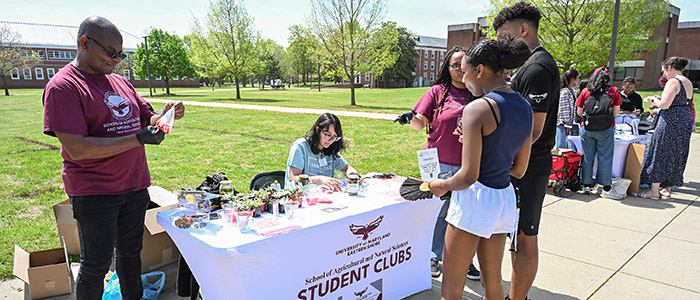 Student clubs from the School of Agricultural and Natural Sciences came together for a day of fun, food and student-centered activities at the Second Dean’s Award for Student Leadership (DASL) Expo, sponsored by the SANS Center for Student Excellence, on Earth Day, Tuesday, April 22, 2025.