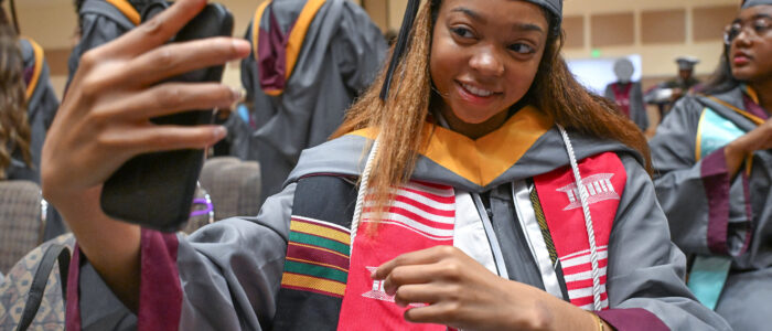 University of Maryland Eastern Shore graduates celebrate at spring 2025 commencement.