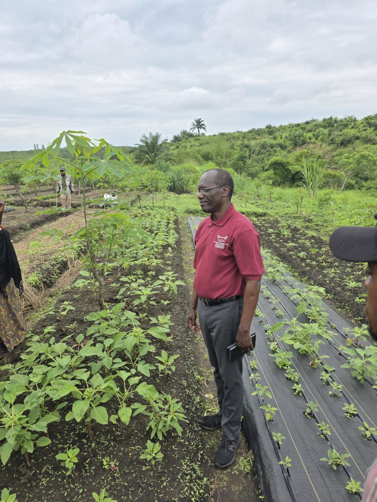 Dr. Caleb Nindo of the University of Maryland Eastern Shore looks over the UNIKIN experimental station implemented technology. 