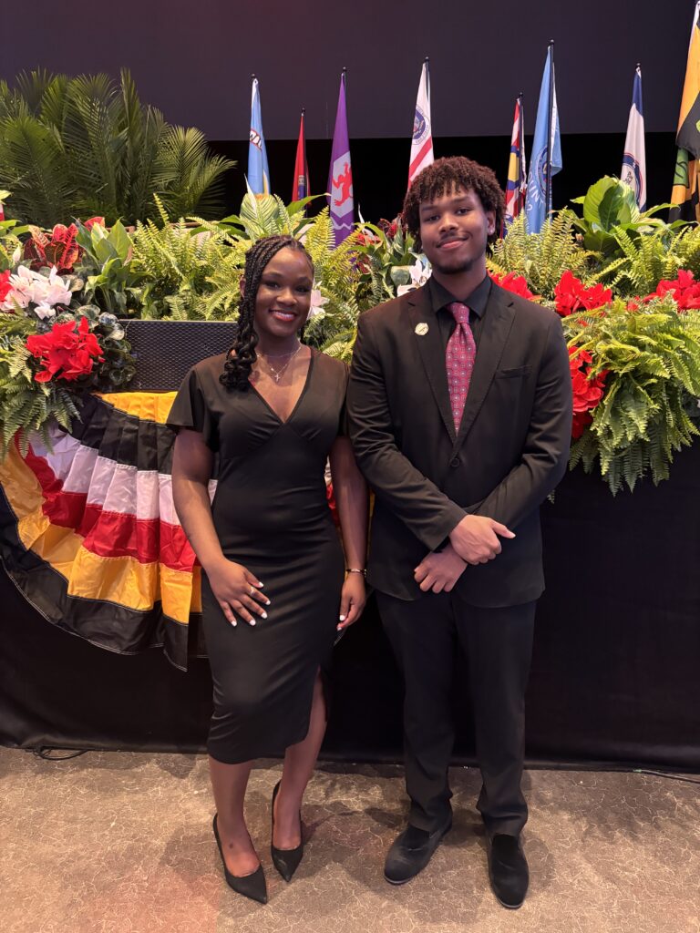 UMES students Mercedes Rabb and Adin Clarke are pictured at the Taste of Maryland banquet they attended as Maryland Agriculture Youth Leaders.