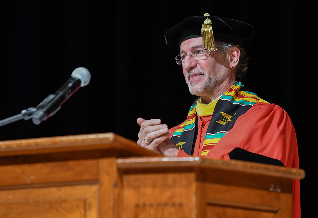Department of Natural Sciences Chair Dr. Jonathan Cumming speaks at the 73rd Honors Convocation.