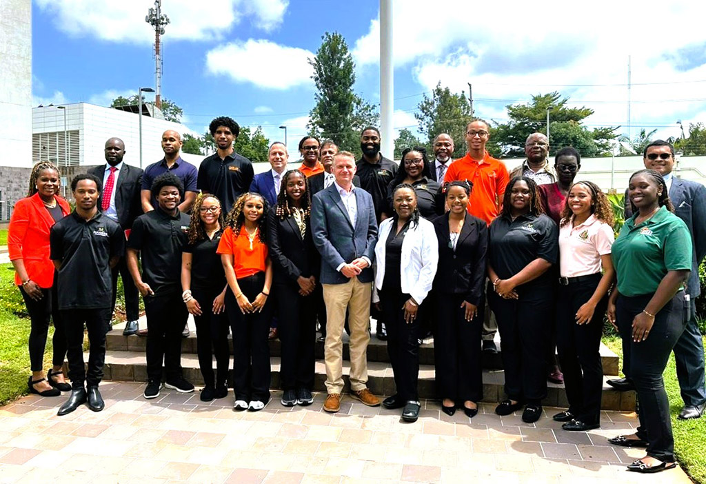 Members of the FAMU delegation and collaborating partners from Egerton University pose during an official visit to the U.S. Embassy in Nairobi, Kenya.