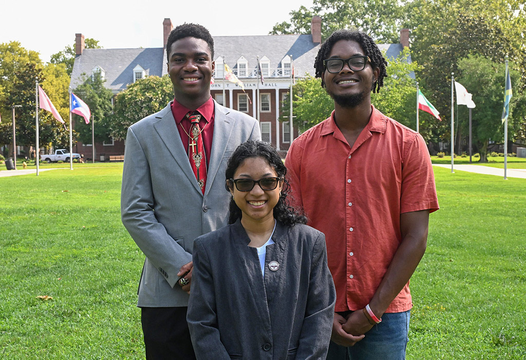 From left are: Interns Osmar Mertus, Narisa Marks and Caleb Harris.