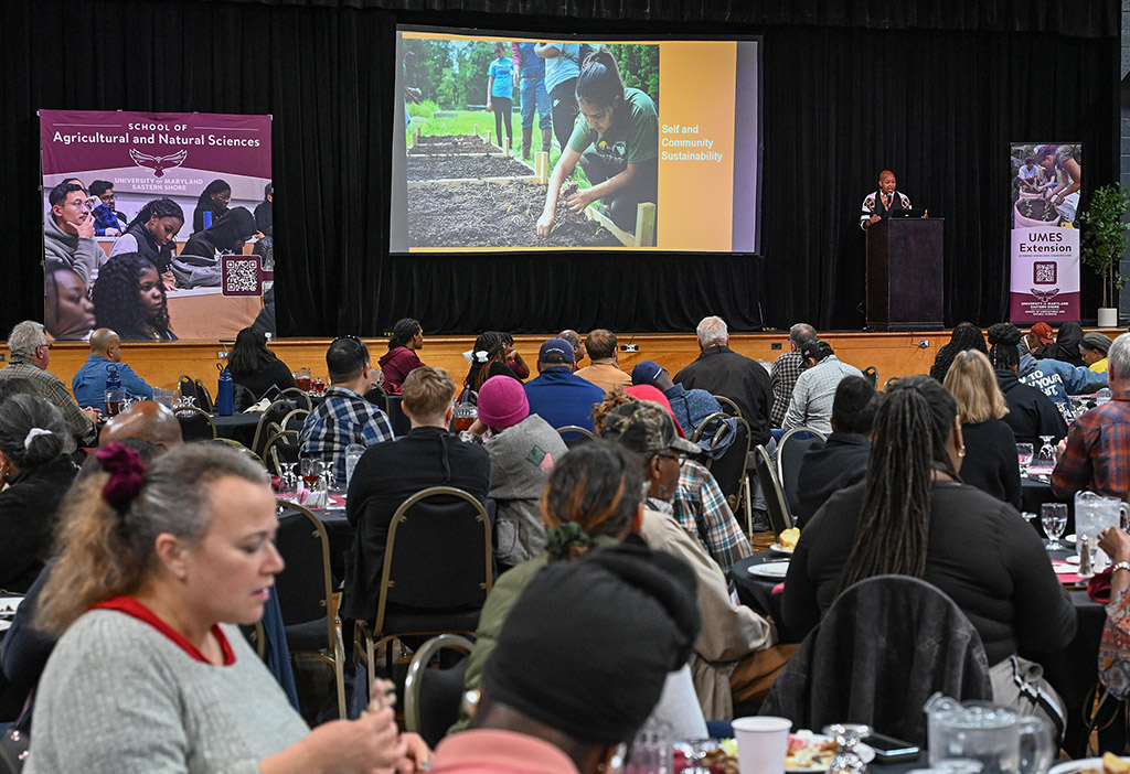 Keynote speaker Tomia MacQueen, owner of of Wildflower Farm and founder of Dance for LIFE, addresses the 22nd annual Small Farm Conference.