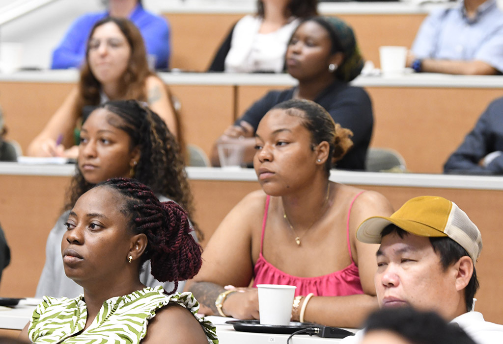Attendees listen to presentation by Dr. Daniel Kammen.
